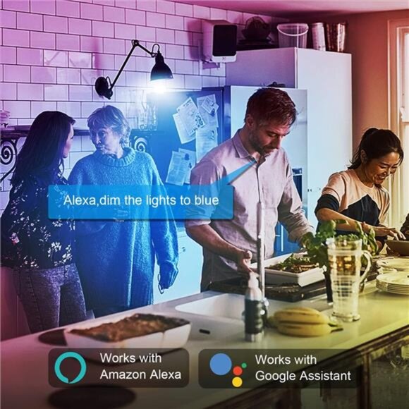 DAYBETTER Smart Light Bulbs, Alexa Light Bulb, WiFi Light Bulbs, RGBCW Color - Picture 6 of 7